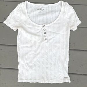 HOLLISTER Ribbed White Tee Size Small